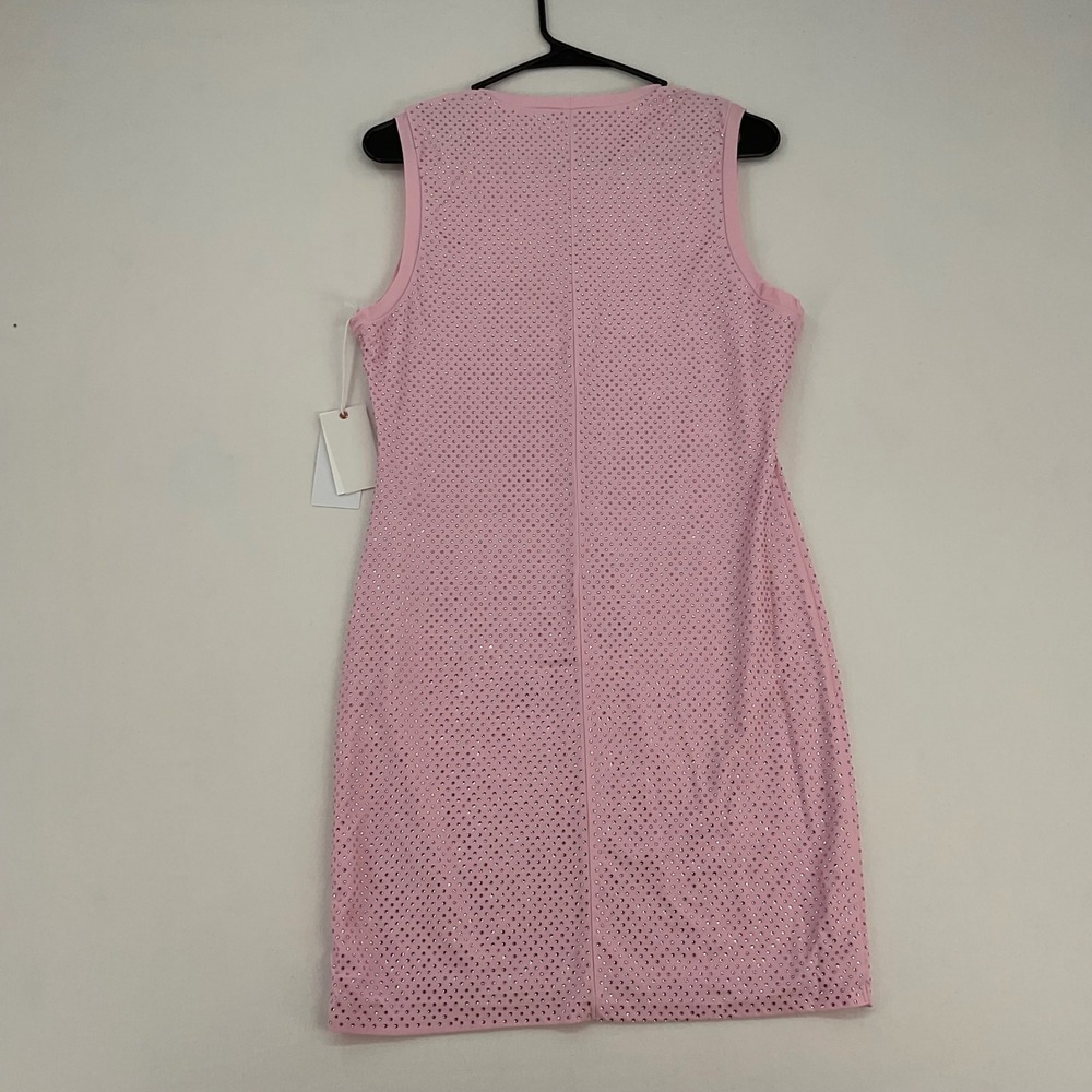 Good American Sugar Pink Rhinestone Mesh Mini Dress Size L NWT - Picture 11 of 11